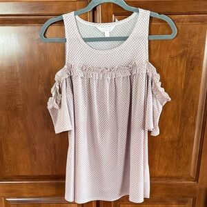 Lauren Conrad Ruffled Cold-Shoulder Top